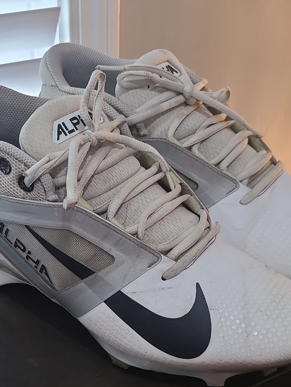 Nike Alpha Menace 4 Pro FD7037-100 White Football Cleats Men's US 10 Medium